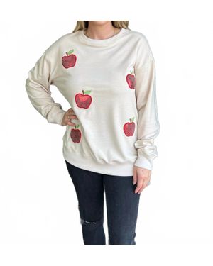 Jess Lea Apple Orchid Sequin Sweatshirt - White