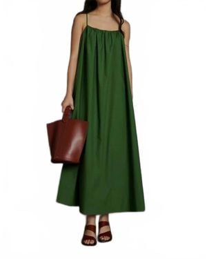 Soeur Arielle Poplin Cotton Maxi Dress - Green