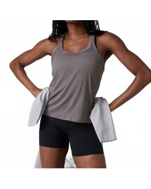 Vuori Lux Racerback Tank Top - Gray