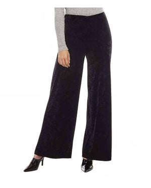 Karen Kane Crushed Velvet Wide Leg Pants - Blue