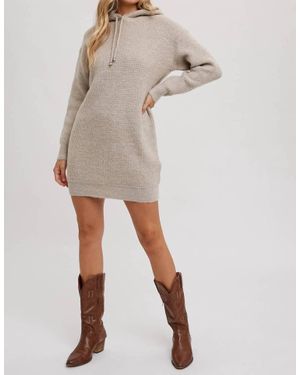 Bluivy Chunky Waffle Tunic Hoodie - Natural