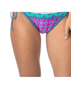 Hobie Crochet String Side Tie Bikini Bottom - Blue