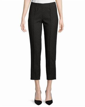 Piazza Sempione Honia Dots Straight Leg Ankle Crop Pant - Black