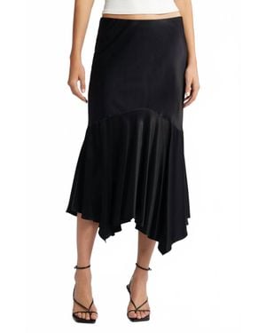 Rails Edwina Satin Crepe Skirt - Black