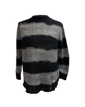Acne Studios Striped Distressed Sweater - Black