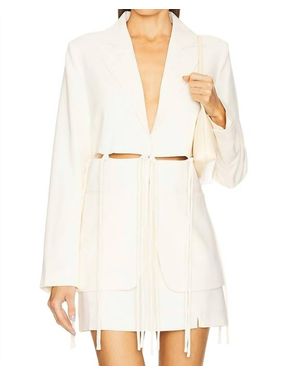 MINKPINK Maeve Tie Blazer - White