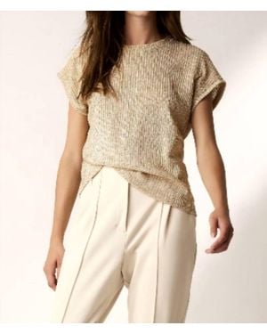 Summum Coated 3D Jersey Top - Natural
