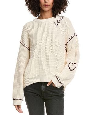 Vintage Havana Whipstitch Detail Sweater - Natural