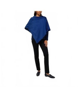J'Envie/Eli Luzern Side-Button Poncho - Blue