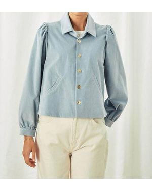 Cartolina Nantucket Colby Snap Front Corduroy Jacket - Blue