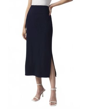 Joseph Ribkoff Sweater Knit Straight Midi Skirt - Blue