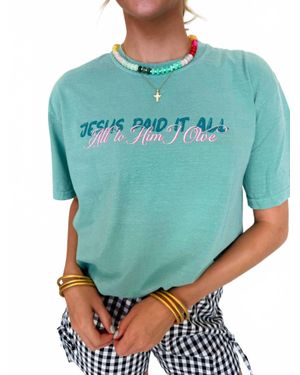 Pierce + Pine Jesus Paid It All Short Sleeve Tee - Blue