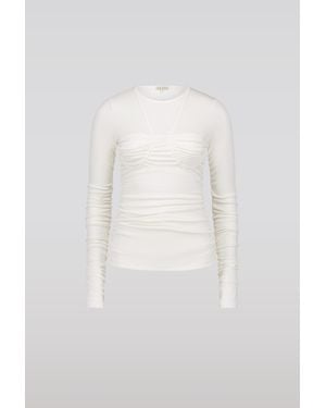 Saemdi Long Sleeve Bra Top - White