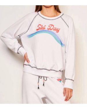 Sundry Raglan Sweatshirt Ski Day - White