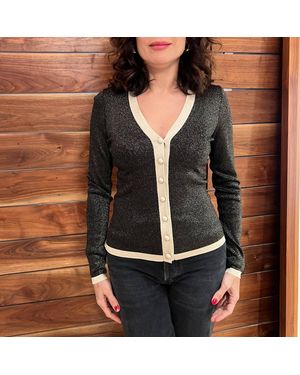 Zimmermann Metallic Knit Cardigan - Black