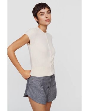 Maeve Coco Short-Sleeve Cardigan - Gray