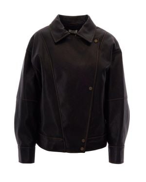 Liu Jo Deep Shirt Collar Bomber Jacket - Black