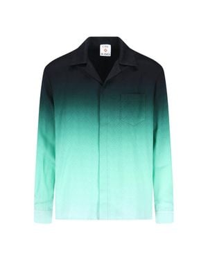 CASABLANCA Logo Print Silk Shirt - Green