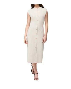 French Connection Marley Button Down Midi Dress - Natural