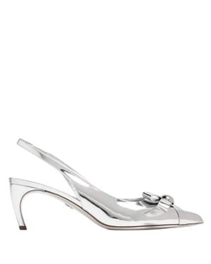 Ferragamo Ferragamo Brilda Bow Detail Slingback Pumps - Metallic