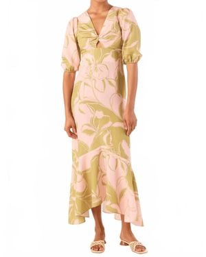 MISA Los Angles Wallis Midi Dress - Metallic