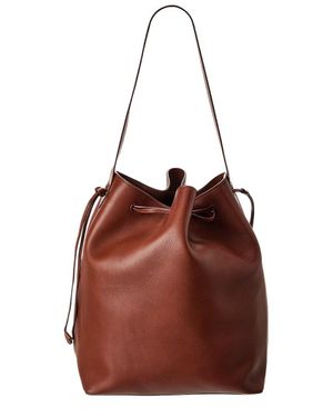 The Row Belvedere Leather Bucket Bag - Brown
