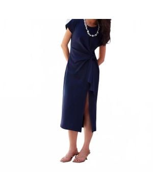 Fifteen Twenty Marisa Side Knot Midi Dress - Blue