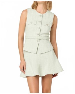 Astr Kelson Belted Tweed Vest - White