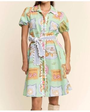 Davi & Dani Amalfi Market Dress - Blue