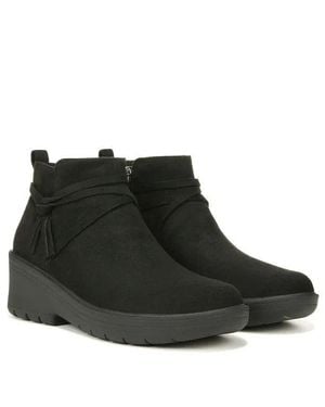 Bzees Blaine Boots Round Toe Wedge Heel Ankle Bootie Ver177 - Black