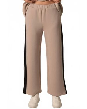 P.Cill Butter Modal Single Side Stripe Pants - Brown