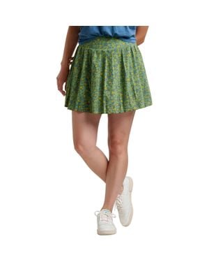 Toad & Co. Sunkissed Skort Skirt Epidote Camellia Print Pleated Gbo2351 - Green