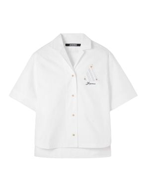 Jacquemus Oversized Camp Collar Cotton Shirt - White