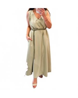 En Saison High Garden A Line Belted Dress - Green
