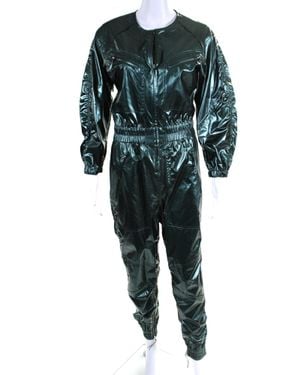 Isabel Marant Chrome Front Zip Utility Jumpsuit Metal - Green