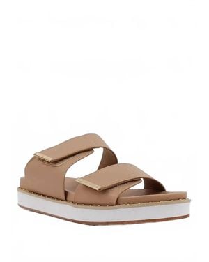 Shu Shop 2 Strap Stud Trim Sandal - Brown