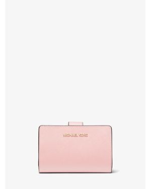 Michael Kors Outlet Medium Crossgrain Leather Wallet - Pink