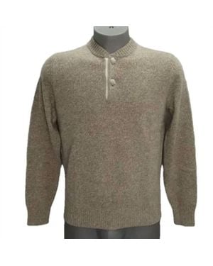 Brooks Brothers Merino Wool Blend Button Knit Sweater - Green