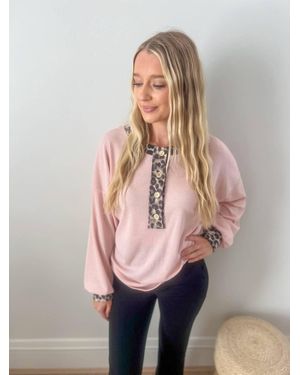 Lovely Melody On My Mind Leopard Accents Top - Pink