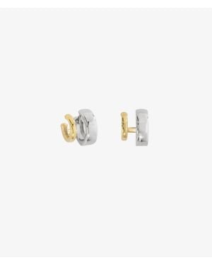 Shashi Katerina Double Hoop Earrings - White