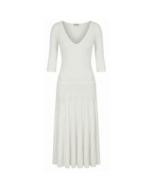 Malo Cotton Dress - White