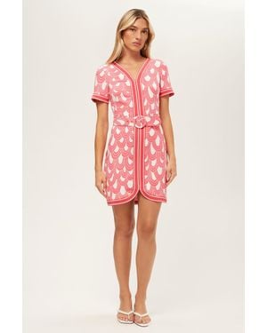 Trina Turk Motion Short-Sleeve Dress - Red