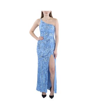 Speechless Juniors Full Length Sequined Evening Dress - Blue