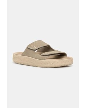 Veja Etna Sa3220670A Sandals Taupe Almond Suede Slip On Slide Zogg3787 - Natural