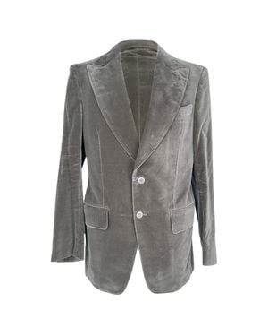 Tom Ford Single Breasted Velvet Jacket - Gray