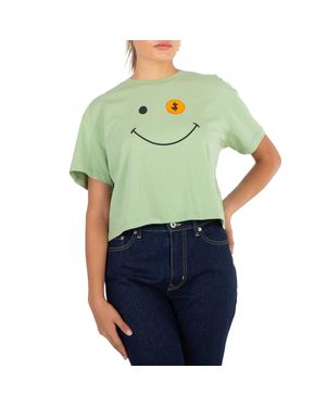 Save The Duck Ladies Mint Gilma Funny Face Tee - Green