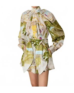Isla & White Dorothy Belted Shorts - Multicolor
