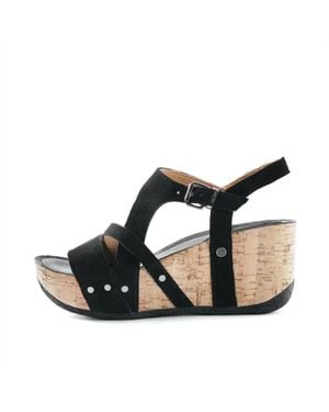 Bussola Finola Wedge Sandals - Black