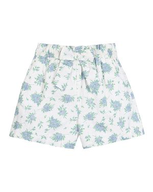 Hope & Henry Cinch Waist Linen-Blend Short - Blue