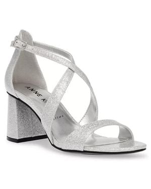 Anne Klein Armaretta Pump Ankle Strap Block Heel Jobb2101 - White